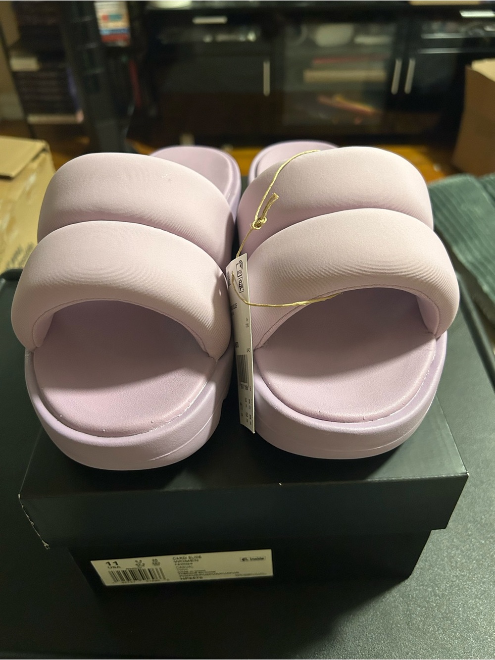 Reebok x Cardi B Cardi Slides Puzzled Purple Women’s Size 11 HP6570 New